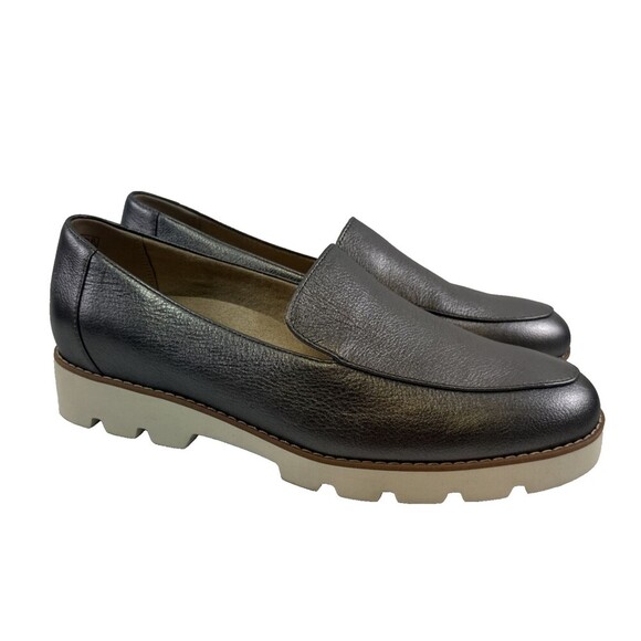 Vionic Shoes - Vionic Kensley Loafer Pewter Metallic Leather Slip On Comfort Lightweight 9.5 W